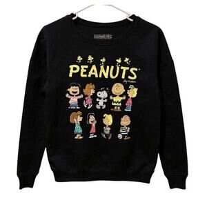 PEANUTS Charlie Brown Lucy Linus and the gang Black Y2K Boxy sweatshirt sz S